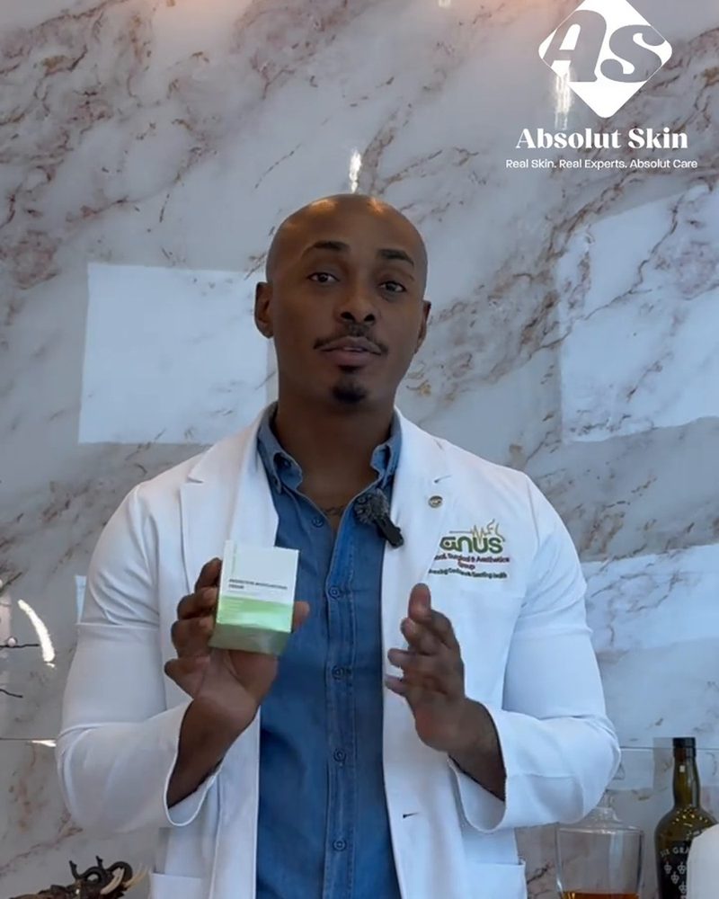 Dr. Romario Thomas with Absolut Skin Sensitive Skin line